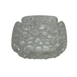 VTG 90s Libbey Clear Pebble Art Glass Ashtray 4" Mid Century Modern Trinket Dish